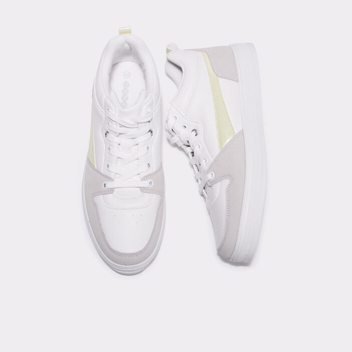 Sneakers semi-montantes plates ecru femme