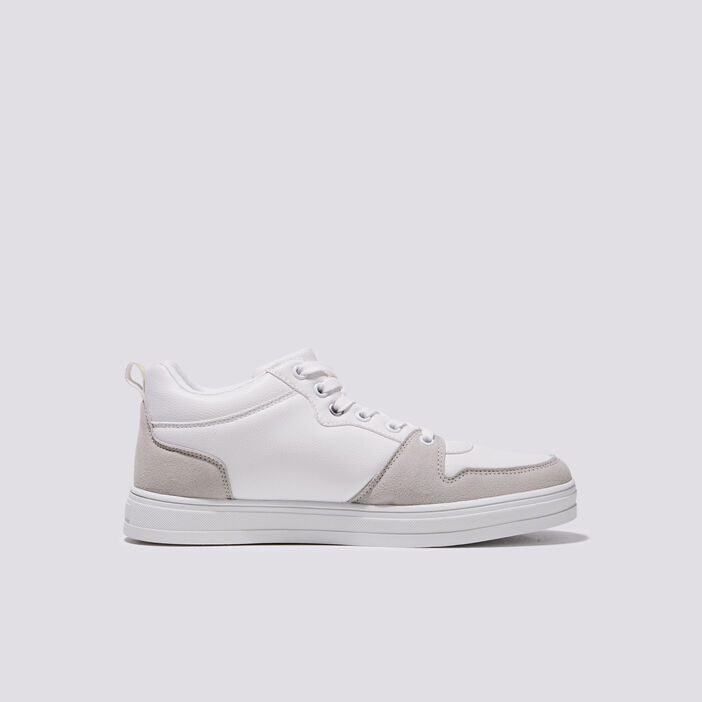 Sneakers semi-montantes plates ecru femme
