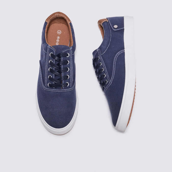 Sneakers à lacets bleu marine homme