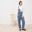 Salopette en coton aspect jeans denim stone femme