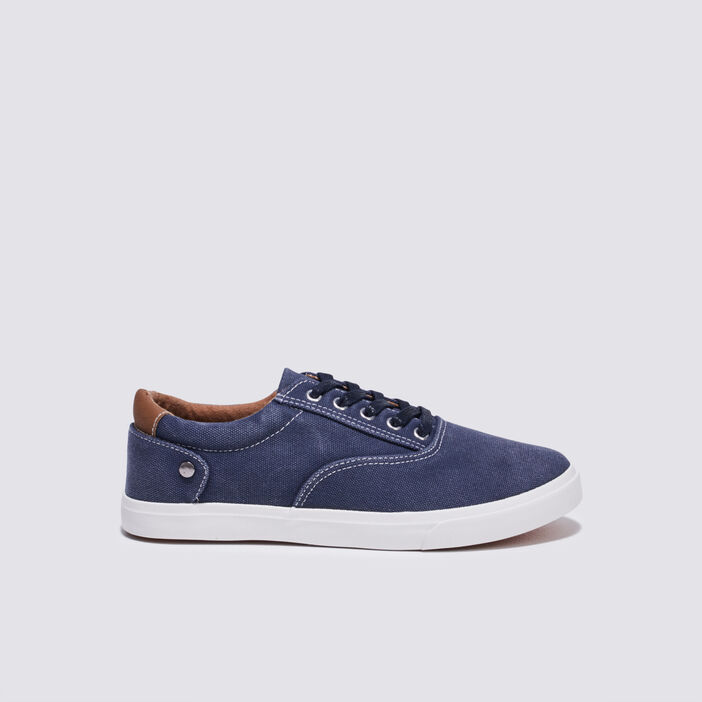 Sneakers à lacets bleu marine homme