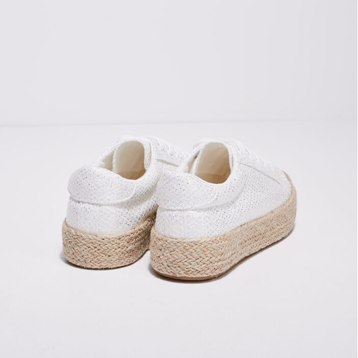 Tennis plateformes blanc femme