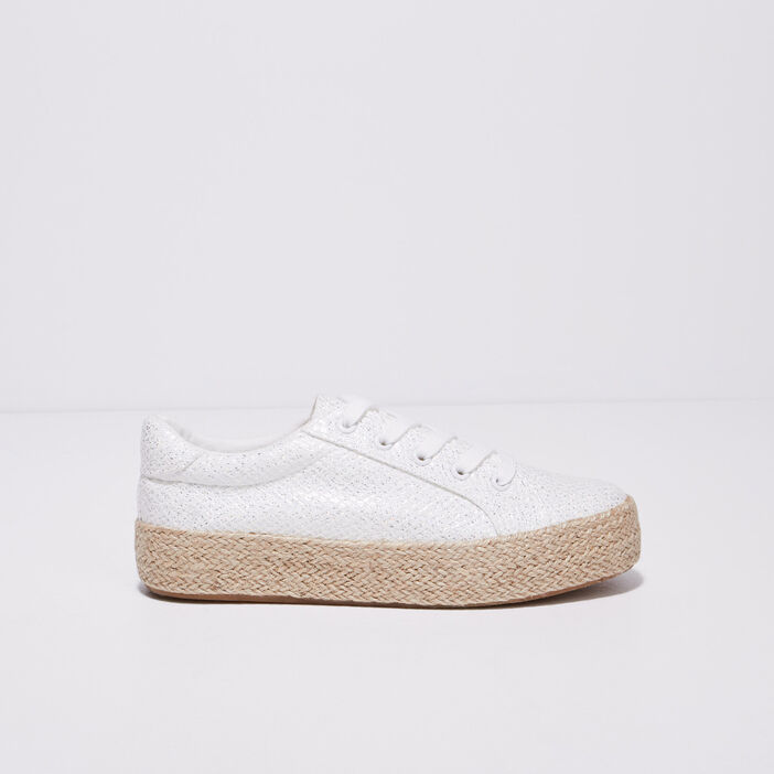 Tennis plateformes blanc femme