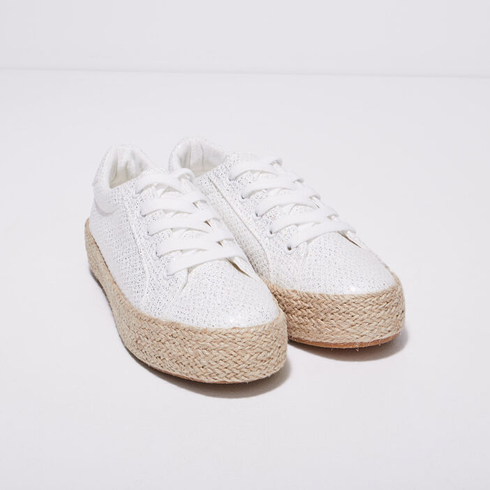 Tennis plateformes blanc femme