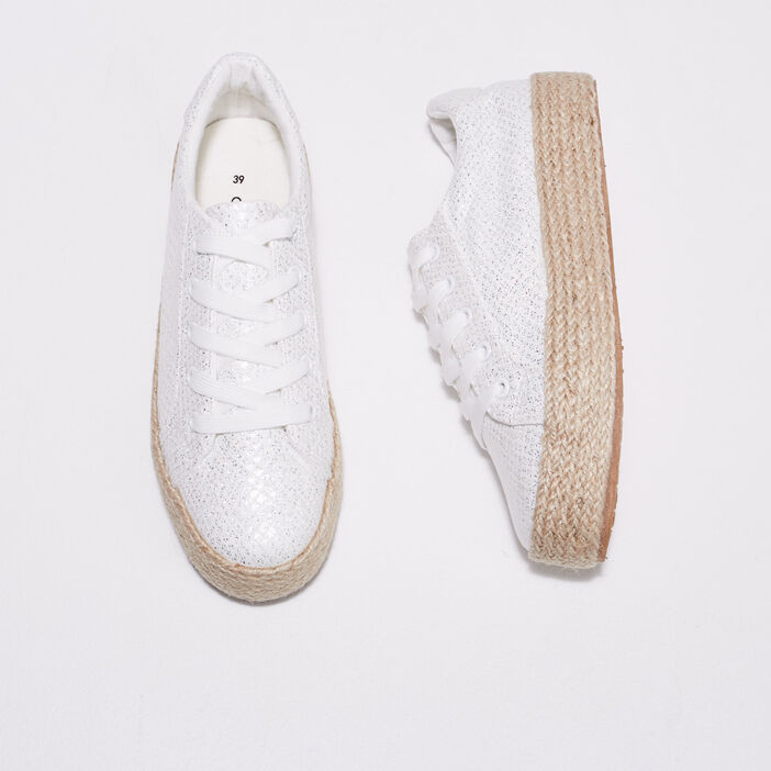 Tennis plateformes blanc femme
