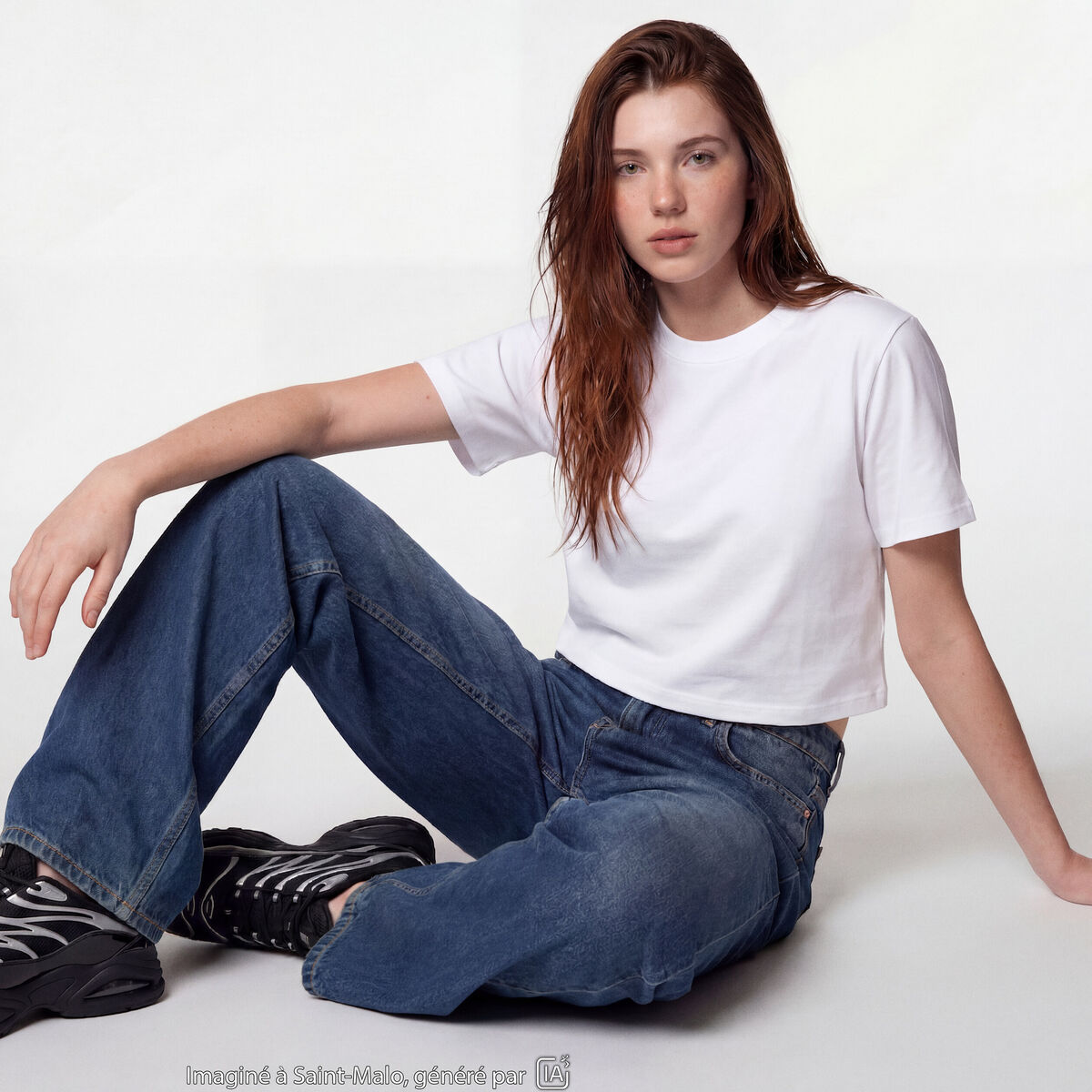 Jean Lenny wide leg taille basse bleu