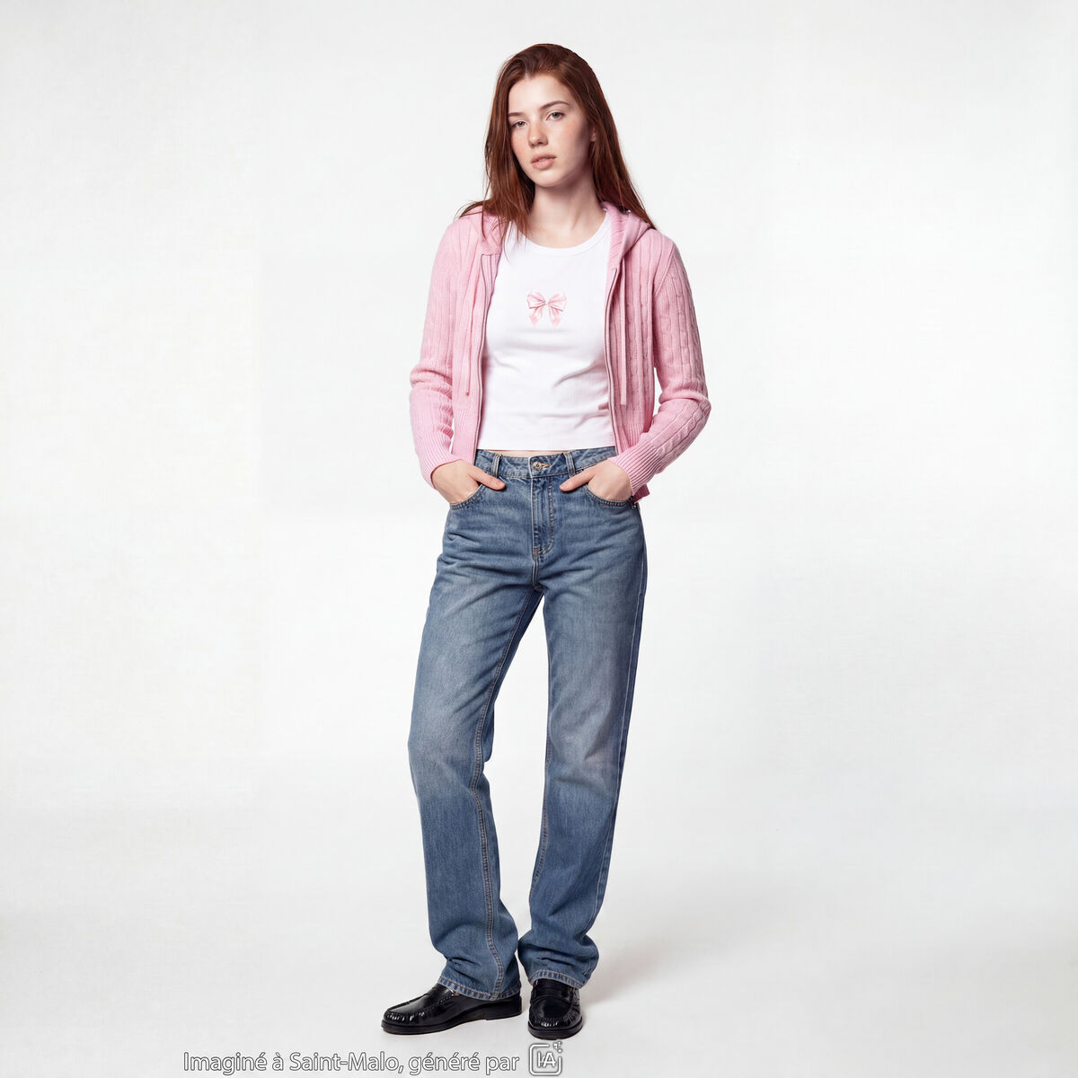 Jean Sam regular taille standard denim double stone