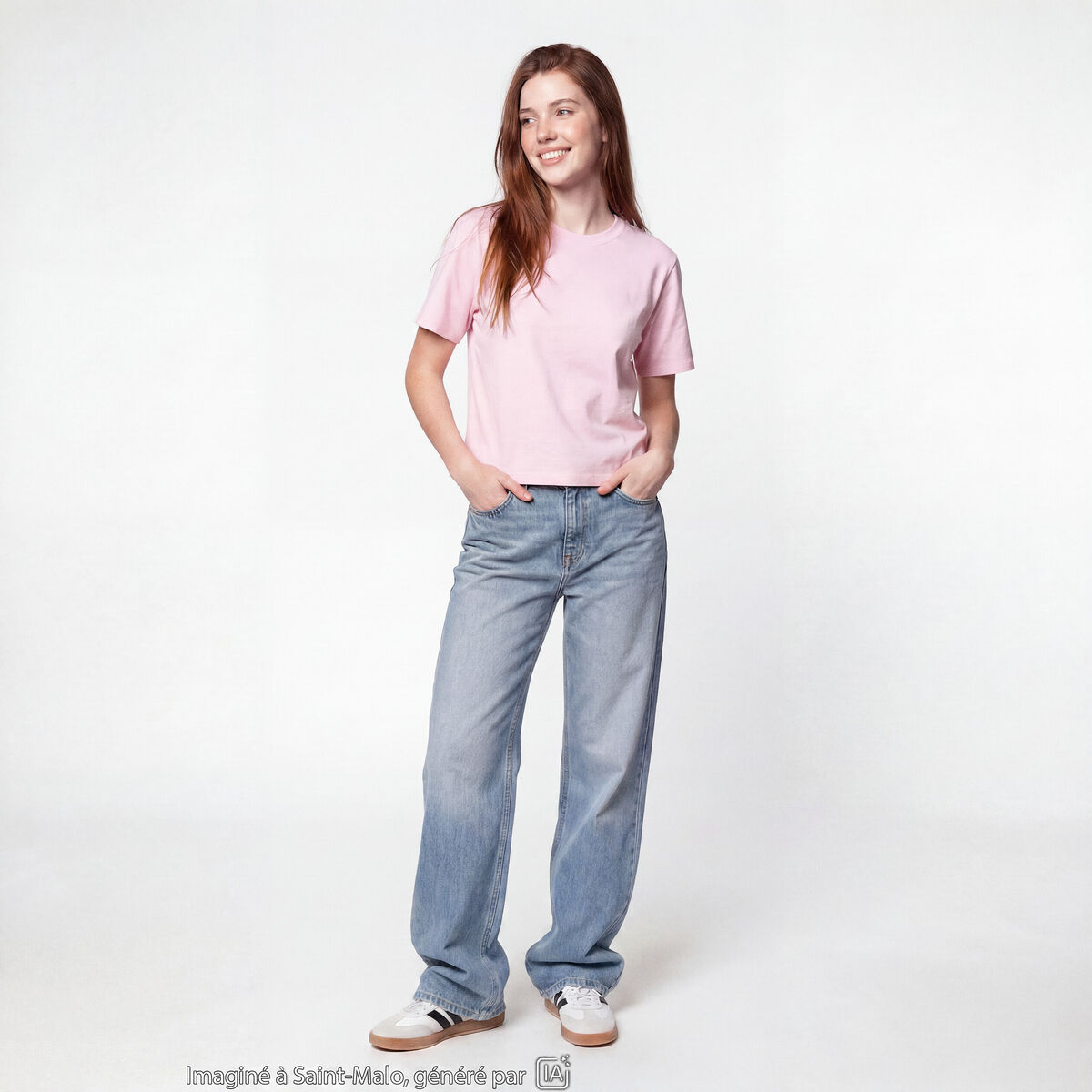 Jean Lenny wide leg taille basse denim double stone