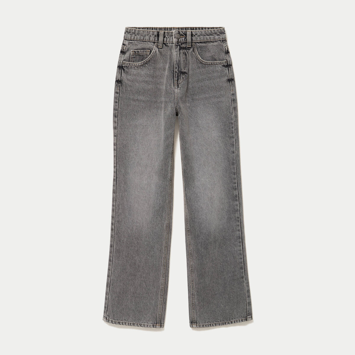 Jean Tom regular taille haute denim gris