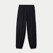 Pantalon large en cr&ecirc;pe taille standard noir