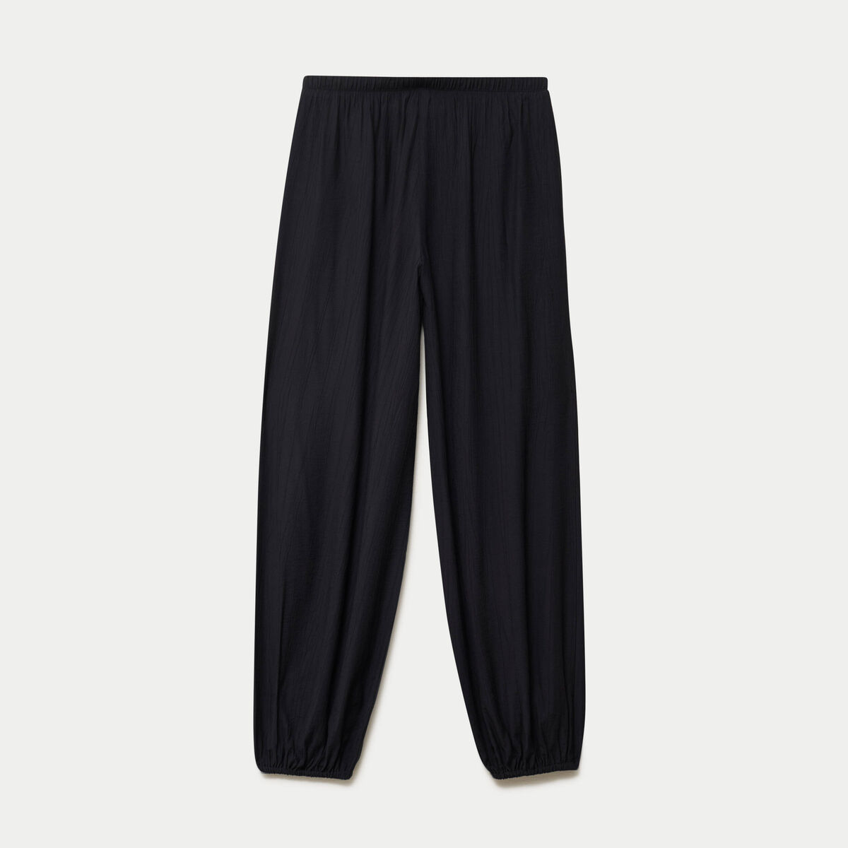 Pantalon large en cr&ecirc;pe taille standard noir