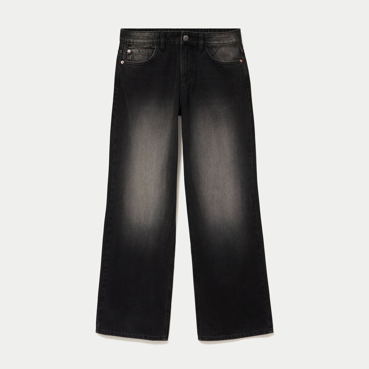 Jean Lenny wide leg taille basse denim noir