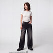 Jean Lenny wide leg taille basse denim noir