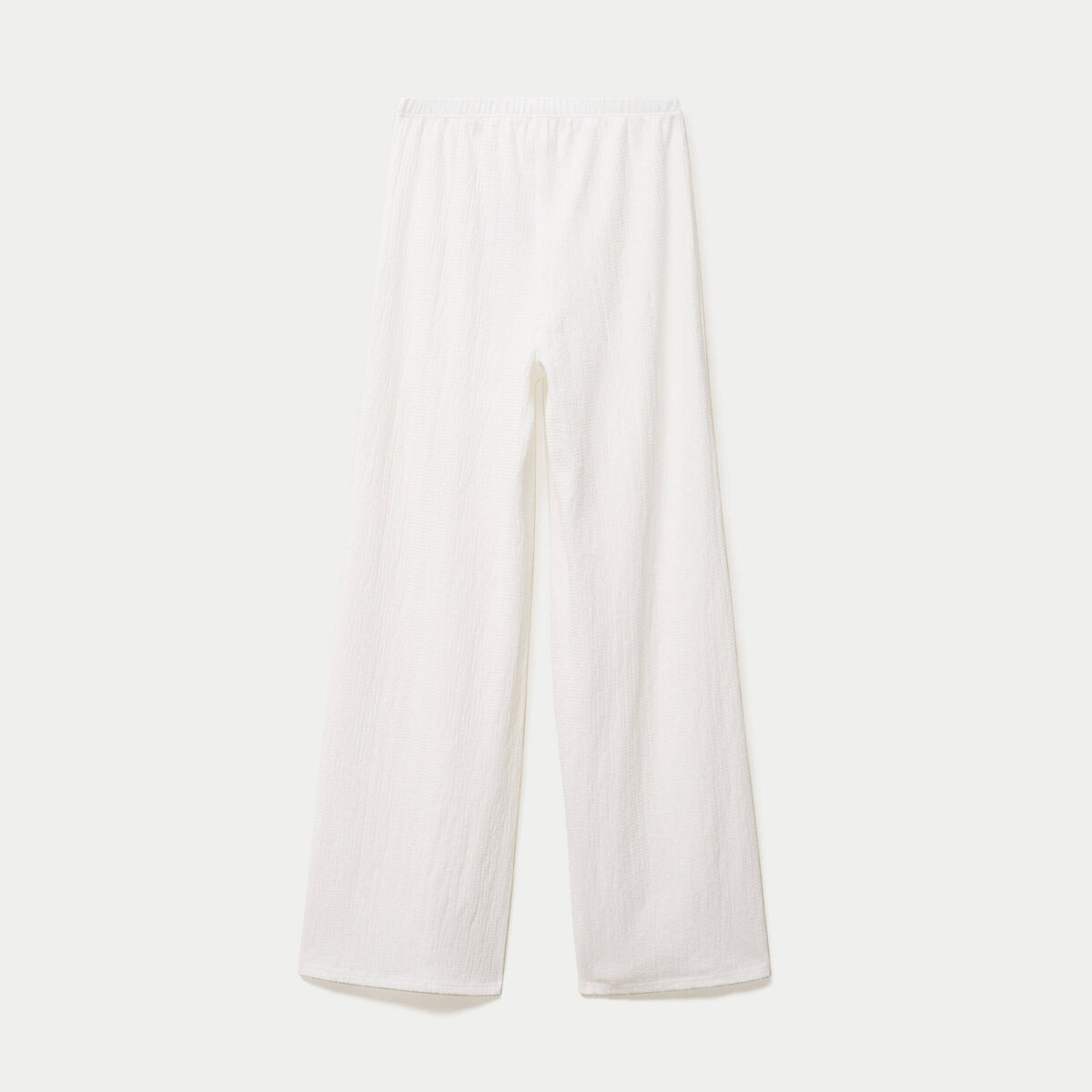 Pantalon large taille standard ecru
