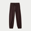 Pantalon large en cr&ecirc;pe taille standard marron fonc&eacute;