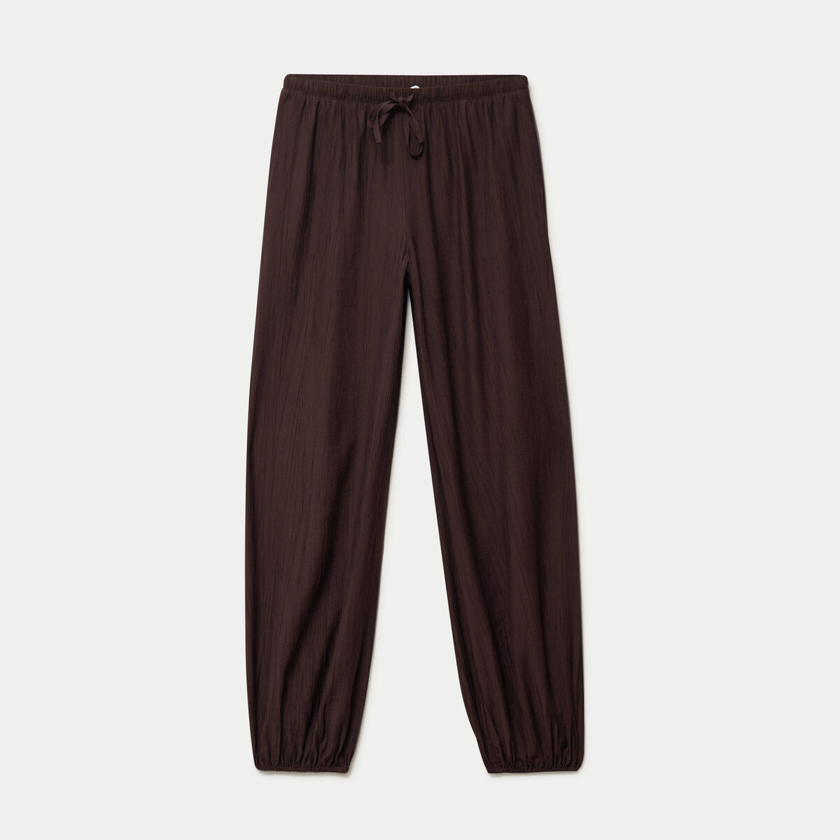 Pantalon large en cr&ecirc;pe taille standard marron fonc&eacute;