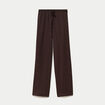 Pantalon large taille standard marron fonc&eacute;