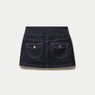 Jupe-short courte en jean denim brut