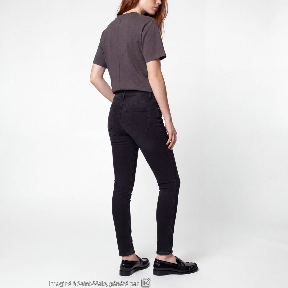 Jean Zoe skinny taille standard denim noir