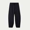 Pantalon large en cr&ecirc;pe taille standard noir