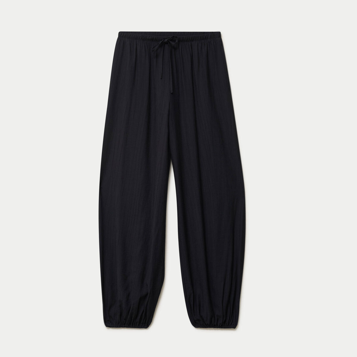 Pantalon large en cr&ecirc;pe taille standard noir