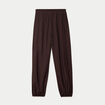 Pantalon large en cr&ecirc;pe taille standard marron fonc&eacute;