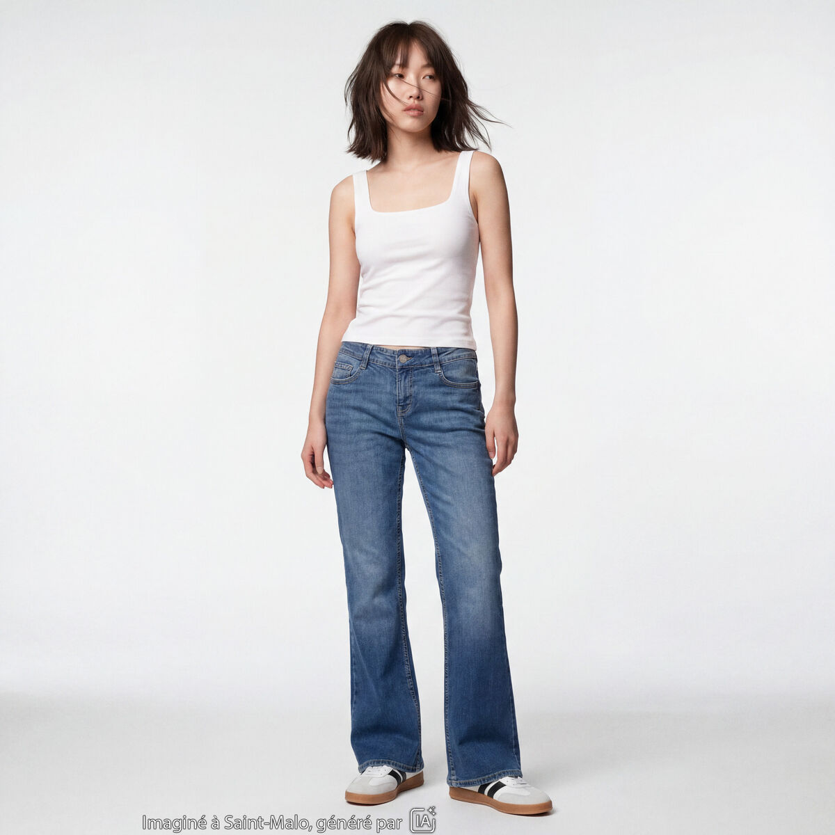 Jean Zoe bootcut taille basse denim double stone
