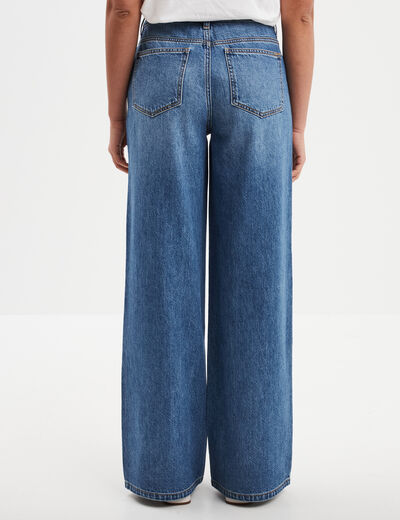 Jeans extra wide leg taille haute Creeks denim stone femme