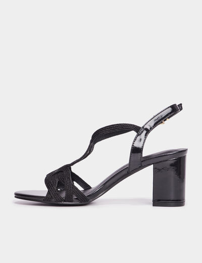 Sandales &agrave; talons Mosquitos noir femme