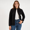 Gilet polaire zipp&eacute; manches longues noir femme