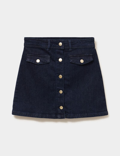 Jupe courte en jean denim brut femme