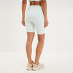 Short cycliste de sport taille haute bleu turquoise femme