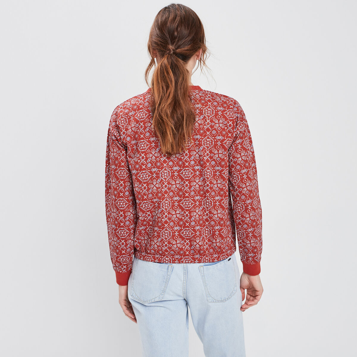 Sweat avec col rond rouge femme