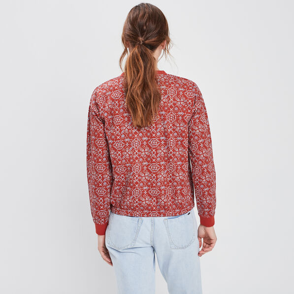 Sweat avec col rond rouge femme