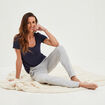 T-shirt de pyjama bleu marine femme