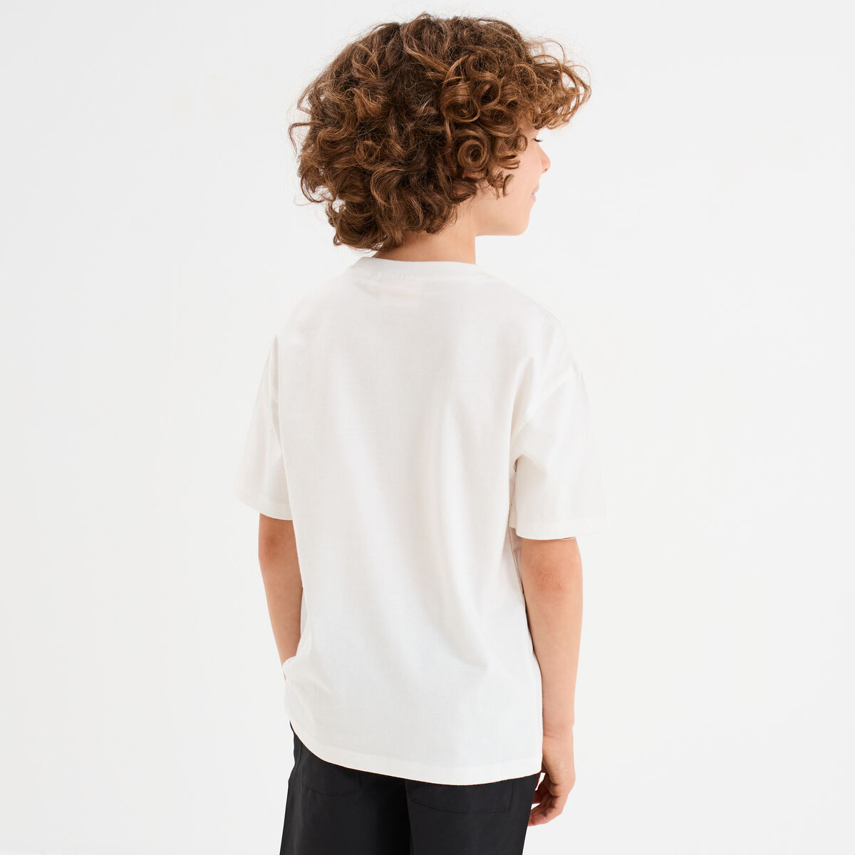 T-shirt manches courtes coton Naruto ivoire garçon