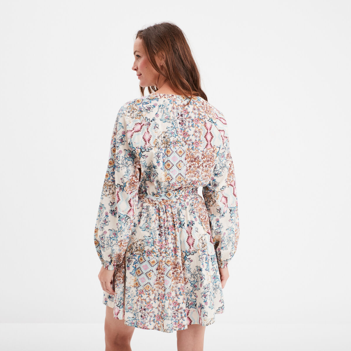 Robe fluide manches ballons coton Creeks ecru femme