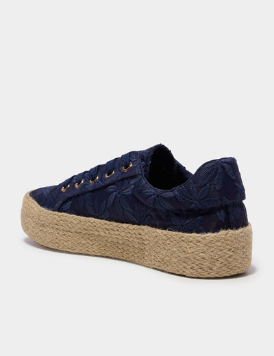 Tennis basses en toile bleu marine femme