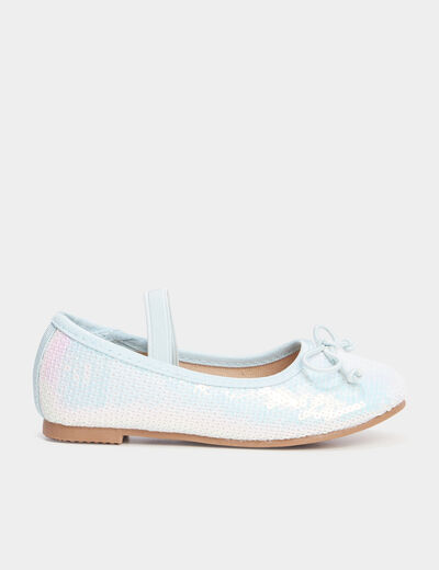 Ballerines sequins réversibles bleu ciel fille