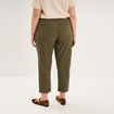 Pantalon chino taille haute coton vert kaki femme grande taille