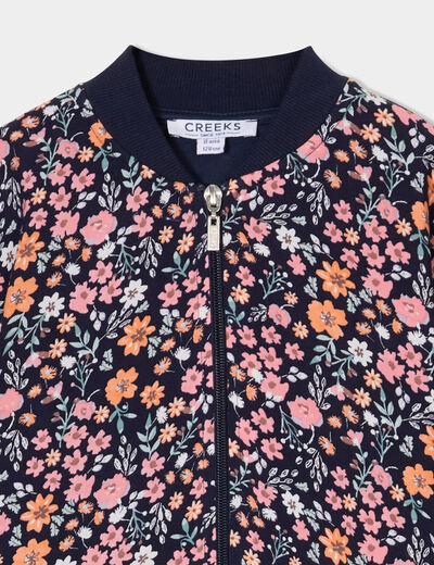 Gilet col teddy zippé Creeks bleu marine fille