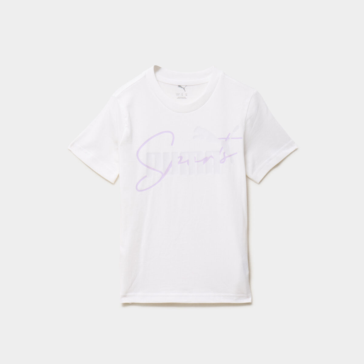 T-shirt manches courtes coton Puma blanc fille