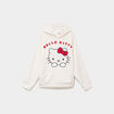 Sweat effet velours 1 poche Hello Kitty blanc femme