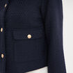 Veste effet tweed boutonn&eacute;e bleu fonc&eacute; femme