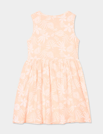 Robe patineuse sans manches coton orange fluo fille