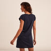 Chemise de nuit manches courtes coton bleu marine femme
