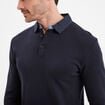 Polo manches longues coton bleu foncé homme