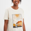 T-shirt manches courtes en coton Liberto ecru femme