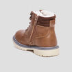 Bottines zipp&eacute;es doubl&eacute;es marron gar&ccedil;on