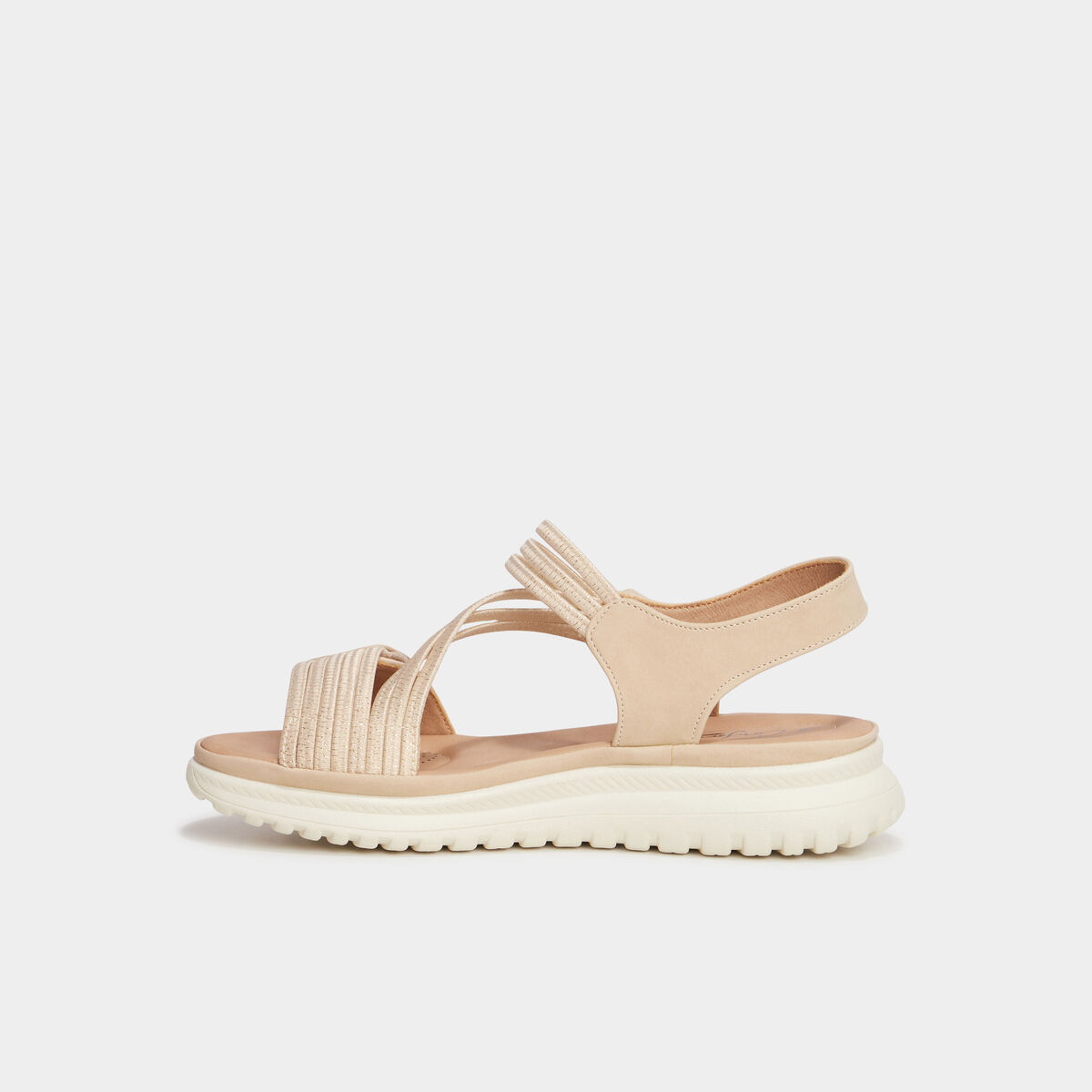Sandales pied large Confortissimo sable femme